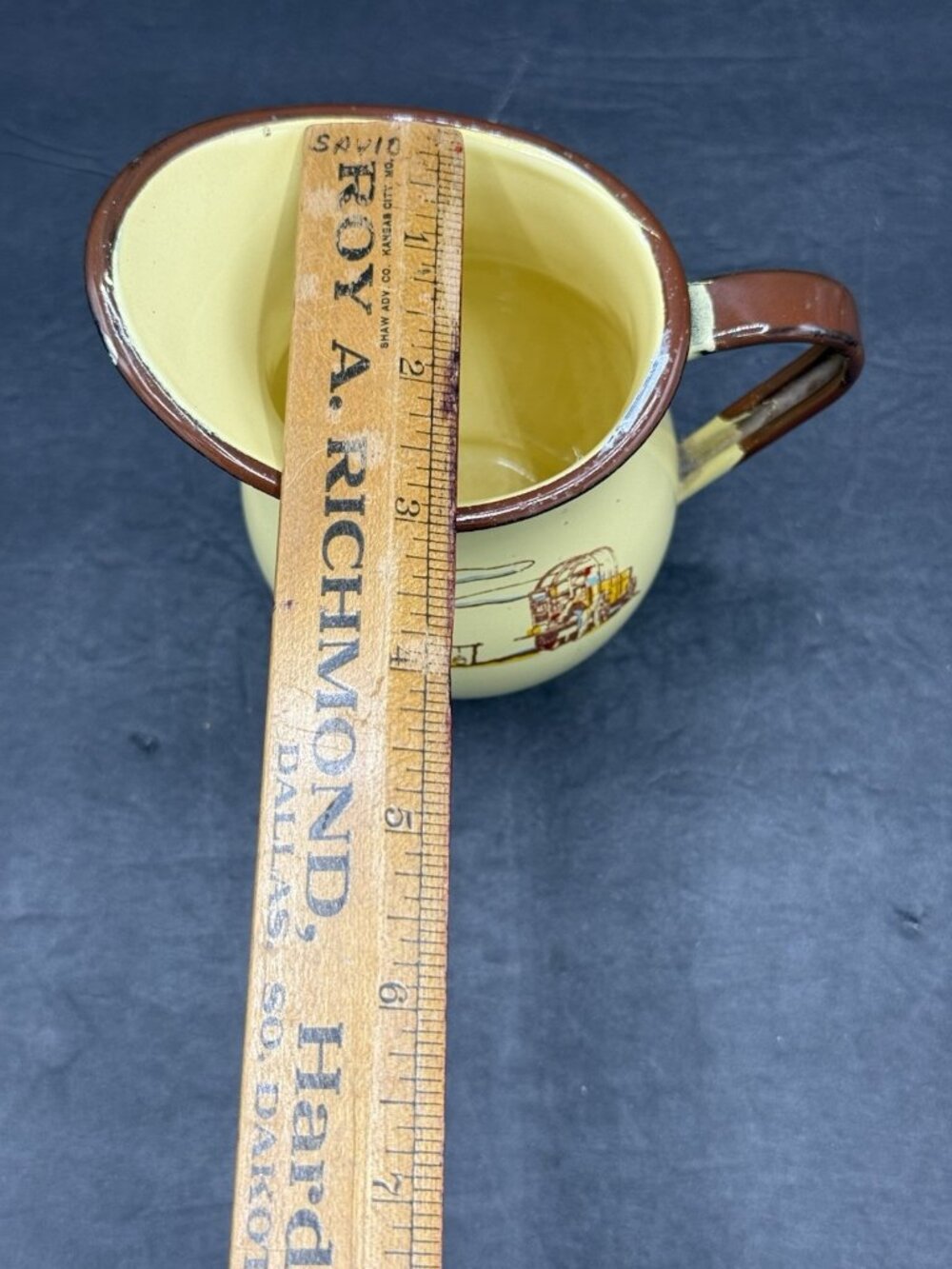 Vintage Monterrey Western Ware Creamer Cowboy Enamelware Mexico 1950s - Picture 10 of 10